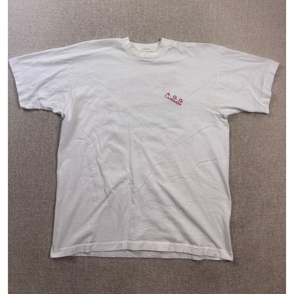 Vintage 90s Fruit of the Loom Miller Sharps Unsung Hero T-Shirt XL White USA